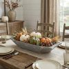 20" Gray Solid Wood Dough Bowl With Handles