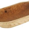 20" Antiqued White Solid Wood Dough Bowl With Handles