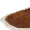20" White Solid Wood Dough Bowl With Handles