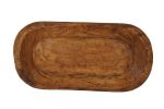 25" Natural Solid Wood Oval Dough Bowl