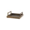 10" Gold Aluminum Hand Finished Serving Tray With Handles
