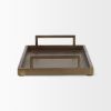 12" Gold Aluminum Hand Finished Serving Tray With Handles