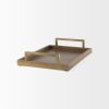 12" Gold Aluminum Hand Finished Serving Tray With Handles