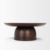 14" Dark Brown Solid Wood Hand Finished Round Riser Tray