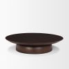 16" Dark Brown Solid Wood Hand Finished Round Riser Tray