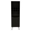 16" Black Wood Bar Cart