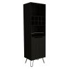16" Black Wood Bar Cart