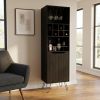16" Black Wood Bar Cart