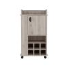 16" Gray Wood Bar Cart