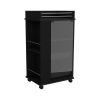 22" Black Wood Rolling Bar Cart