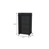 22" Black Wood Rolling Bar Cart