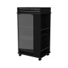22" Black Wood Rolling Bar Cart