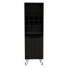 21" Black Wood Bar Cart