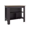 28" Brown Wood Kitchen Island