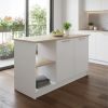 25" White Wood Kitchen Island