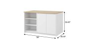 25" White Wood Kitchen Island