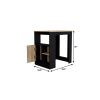 23" Black Wood Kitchen Island