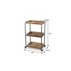 28" Silver Metal and Solid Wood Distressed Rolling Bar Cart