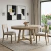 58" Natural Wood Removable Leaf Oval Extendable Dining Table