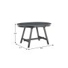 57" Gray Wood Removable Leaf Oval Extendable Dining Table