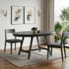 57" Gray Wood Removable Leaf Oval Extendable Dining Table