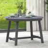 57" Gray Wood Removable Leaf Oval Extendable Dining Table