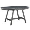 57" Gray Wood Removable Leaf Oval Extendable Dining Table