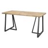 60" Brown And Black Wood And Steel Frame Base Dining Table