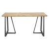 60" Brown And Black Wood And Steel Frame Base Dining Table