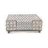 8" Silver Iron And Crystal Square Napkin Holder