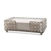 10" Silver Iron And Crystal Rectangular Napkin Holder