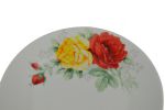White Red And Yellow Sixteen Piece Round Flat Floral Medallion Ceramic Service For Four Dinnerware Set