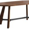 71" Brown and Black Wood Trestle Base Oval Dining Table