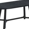 71" Black Wood Trestle Base Oval Dining Table