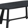 71" Black Wood Trestle Base Oval Dining Table