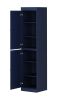72" Navy Blue Solid Wood Two Door Pantry Or Storage Closet