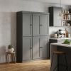 72" Gray Solid Wood 8 Pantry Or Storage Closet