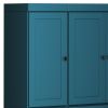 72" Teal Blue Solid Wood 8 Pantry Or Storage Closet