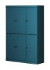 72" Teal Blue Solid Wood 8 Pantry Or Storage Closet