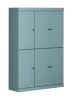 72" Aqua Solid Wood 8 Pantry Or Storage Closet