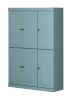 72" Aqua Solid Wood 8 Pantry Or Storage Closet