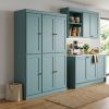 72" Aqua Solid Wood 8 Pantry Or Storage Closet