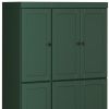 72" Green Solid Wood 8 Pantry Or Storage Closet