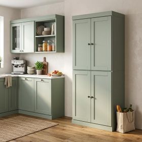 72" Sage Solid Wood 8 Pantry Or Storage Closet