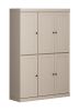 72" Beige Solid Wood 8 Pantry Or Storage Closet