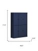 72" Navy Blue Solid Wood 8 Pantry Or Storage Closet