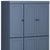 72" French Blue Solid Wood 8 Pantry Or Storage Closet