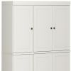 72" Off White Solid Wood 8 Pantry Or Storage Closet