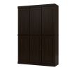 72" Espresso Solid Wood 8 Pantry Or Storage Closet