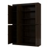 72" Espresso Solid Wood 8 Pantry Or Storage Closet